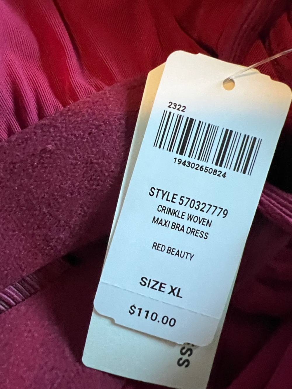 Soma Intimates “Red Beauty”Maxi Dress size XL